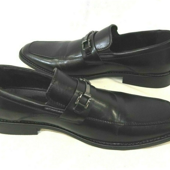 Bonafini Shoes Mens Dress Shoes Loafers Everyday Moc Toe Black